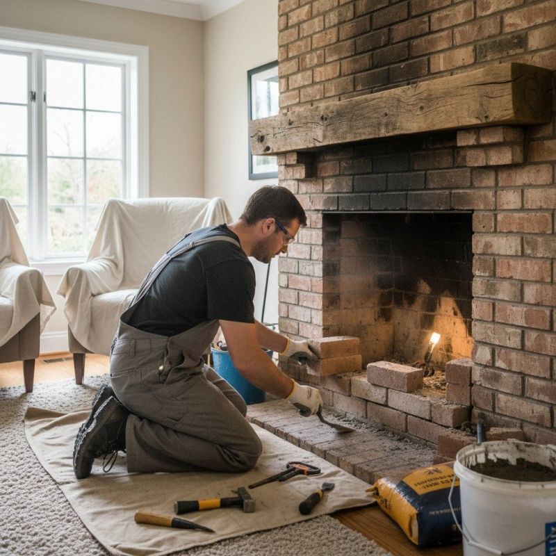 Local Masonry Fireplace Repair pros at work